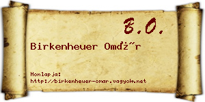 Birkenheuer Omár névjegykártya